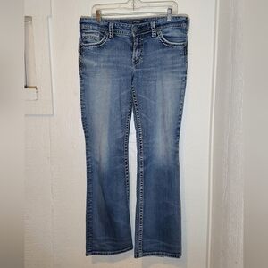 Silver Women's Blue Denim Suki Bootcut Jeans Size 33 X 33 (17)